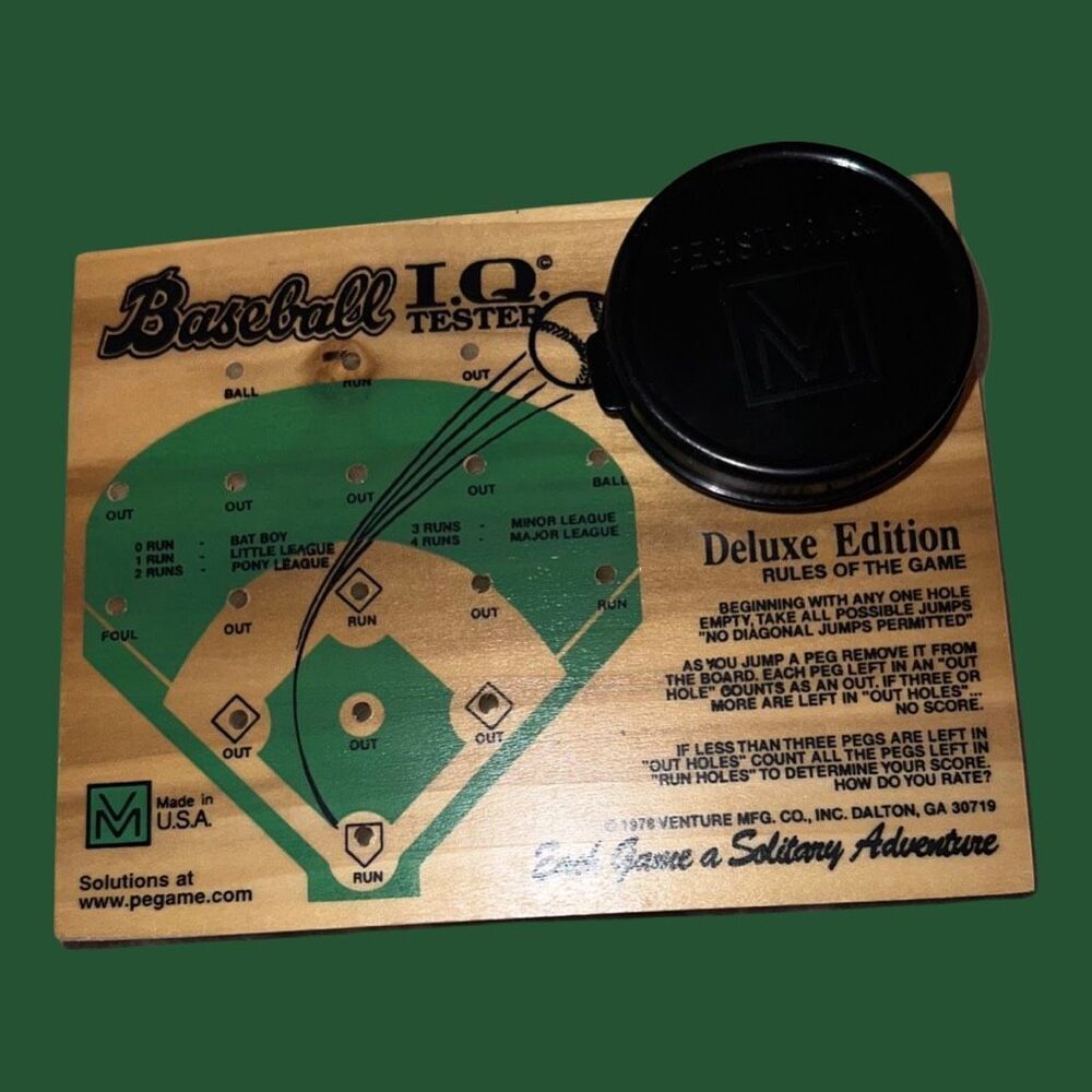 New Vintage Baseball Deluxe Edition I.Q. Tester Wood Game 1978